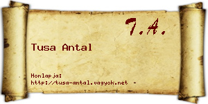 Tusa Antal névjegykártya